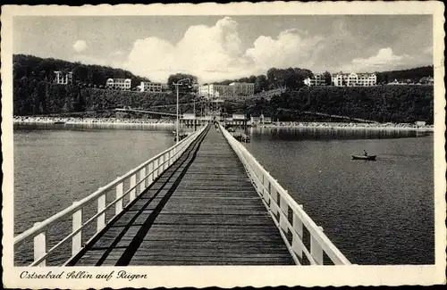 Ak Ostseebad Sellin auf Rügen, Blick von der Seebrücke