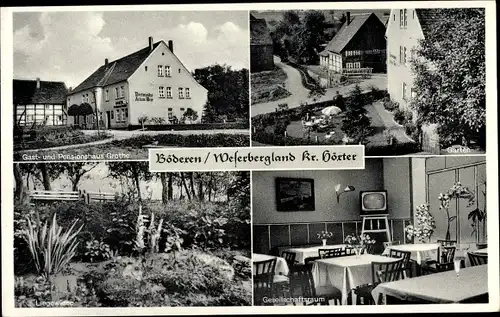 Ak Bödexen Höxter in Nordrhein Westfalen, Gasthaus Grothe, Innenansicht, Fernseher