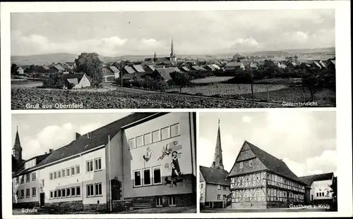 Ak Obernfeld in Niedersachsen, Gasthaus zum Krug, Schule, Totalansicht
