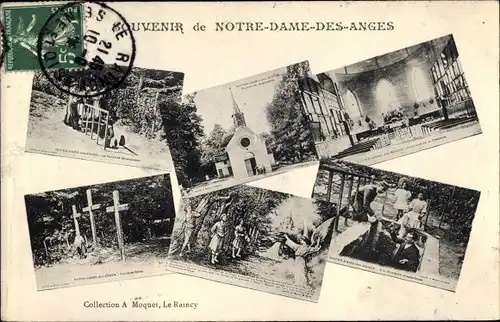 Ak Notre Dame des Anges Seine Saint Denis, Interieur de la Chapelle, La Fontaine Miraculeuse