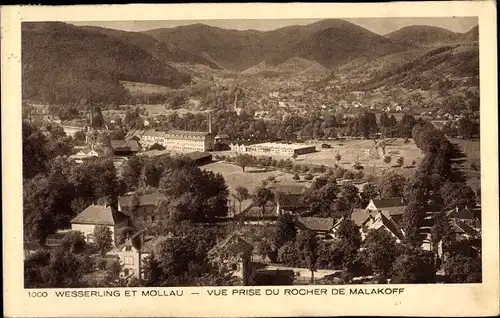 Ak Mollau Elsass Haut Rhin, Wesserling, Vue prise du Rocher de Malakoff