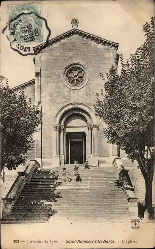 Ak Saint Rambert l'Ile Barbe Rhône, L'Eglise