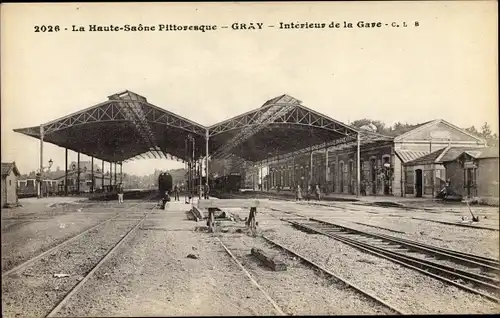 Ak Gray Haute Saône, Interieur de la Gare