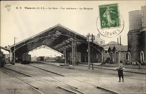 Ak Thouars Deux Sèvres, Intérieur de la Gare, La Marquise
