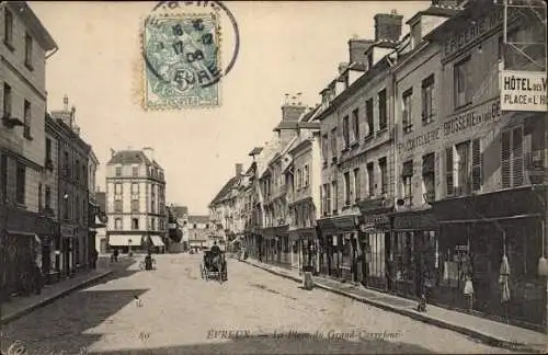 Ak Evreux Eure, La Place du Grand Carrefour