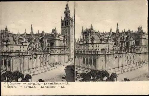 Stereo Ak Sevilla Andalusien, La Cathedrale