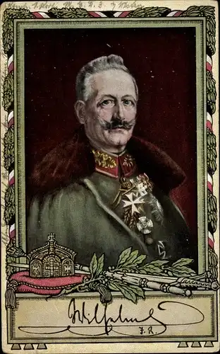 Passepartout Ak Kaiser Wilhelm II., Portrait