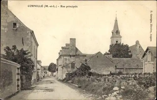 Ak Cornillé Maine et Loire, Rue Principale