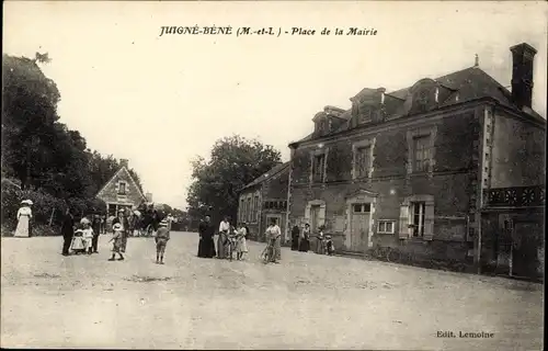 Ak Juigné Bené Maine et Loire, Place de la Mairie