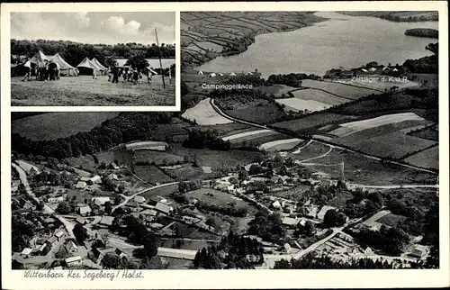 Ak Wittenborn in Holstein, Fliegeraufnahme vom Ort, Zeltplatz