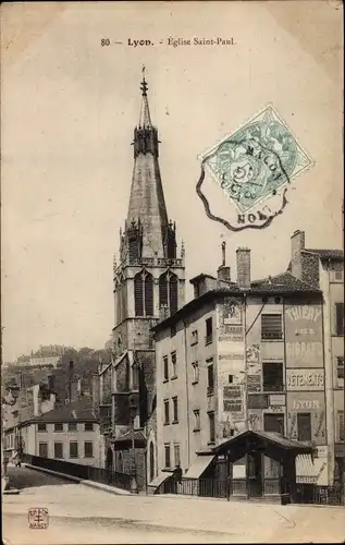 Ak Lyon Rhône, Eglise Saint Paul