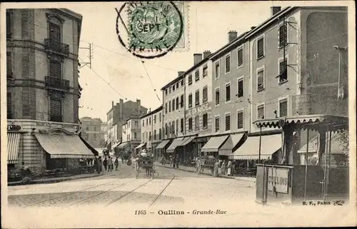 Ak Oullins Lyon Rhône, Grande Rue