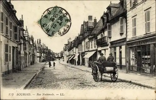 Ak Bourges Cher, Rue Nationale