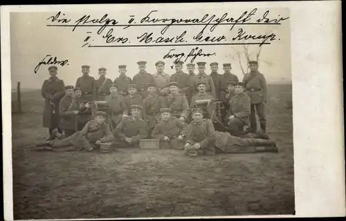 Foto Ak Deutsche Soldaten in Uniform, II. Korporalschaft II. Ers. Masch. Gew. Komp. Weihnachten 1916