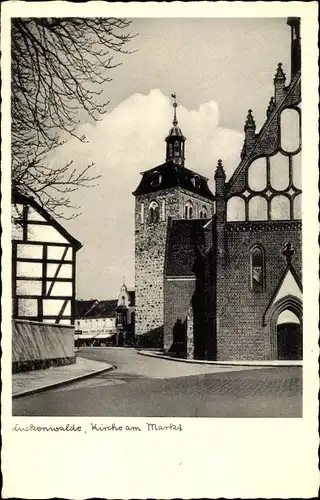 Ak Luckenwalde in Brandenburg, Kirche am Markt