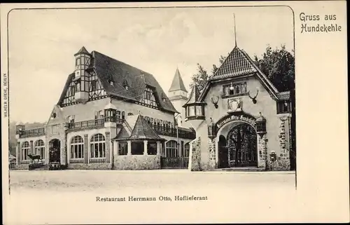 Ak Berlin Wilmersdorf Grunewald, Restaurant Hundekehle,