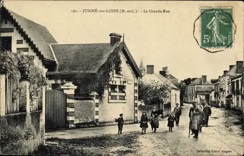 Ak Juigné sur Loire Maine et Loire, La Grande Rue