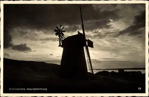 Ak Windmühle, Sommerliche Abendstimmung