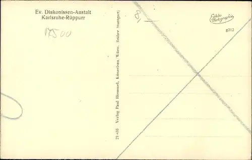 Ak Rüppurr Karlsruhe in Baden Württemberg, Ev. Diakonissen Anstalt