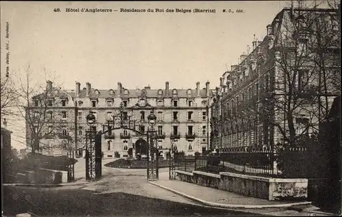 Ak Biarritz Pyrénées Atlantiques, Hotel d'Angleterre, Residence du Roi des Belges