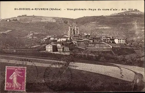 Ak Saint Didier sur Riveris Rhône, Vue generale