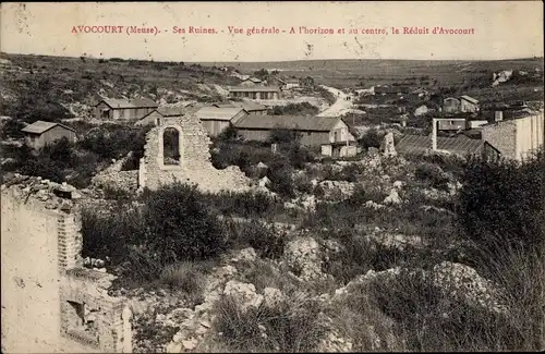 Ak Avocourt Meuse, Ses Ruines, Vue generale