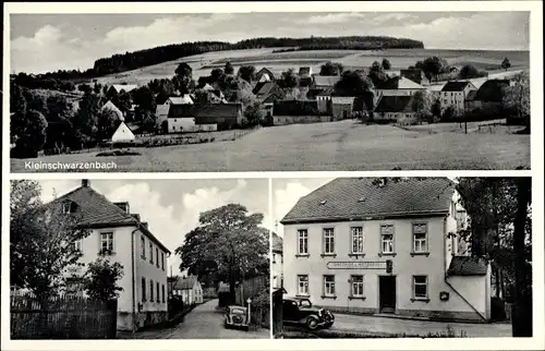 Ak Kleinschwarzenbach Helmbrechts in Oberfranken, Stadtansichten, Gasthaus, Inh. G. Saalfrank