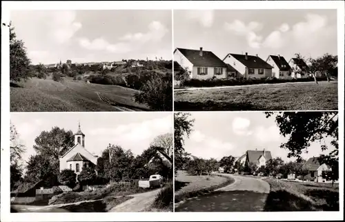 Ak Oberberken Schorndorf in Baden Württemberg, Siedlung, Teilansicht, Kirche