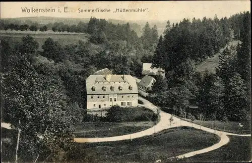 Ak Wolkenstein im Erzgebirge, Sommerfrische Hüttenmühle