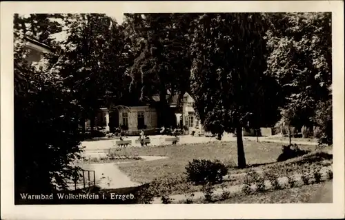 Ak Warmbad Wolkenstein in Sachsen, Parkpartie