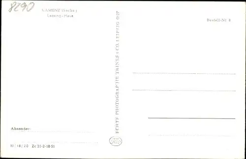 Ak Kamenz Sachsen, Lessing Haus