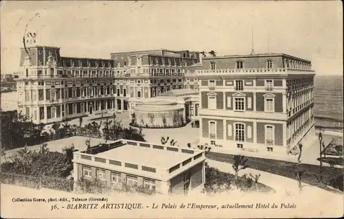 Ak Biarritz Pyrénées Atlantiques, Le Palais de l'Empereur, Actuellement Hotel du Palais