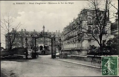 Ak Biarritz Pyrénées Atlantiques, Hotel d'Angleterre, Residence du Roi des Belges