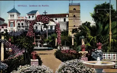 Ak Sevilla Andalusien, Jardines de Murillo