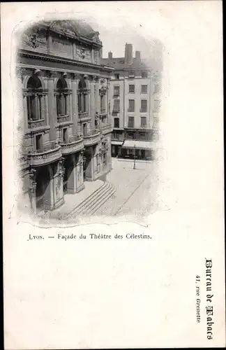 Ak Lyon Rhône, Facade du Theatre des Celestins