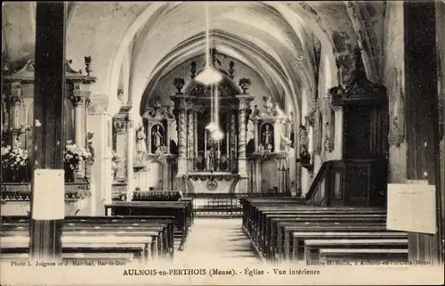 Ak Aulnois en Perthois Meuse, Vue interieure, Eglise