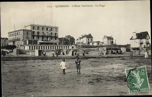 Ak Quiberon Morbihan, L'Hotel Penthievre, La Plage