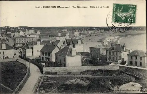 Ak Quiberon Morbihan, Vue Generale, Cote de la Plage