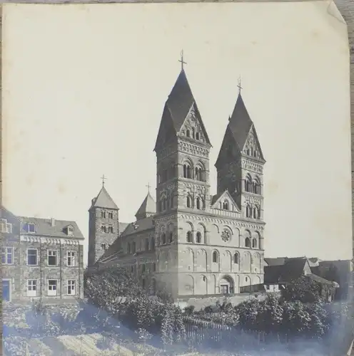 Riesen Foto Andernach am Rhein, um 1870, Kath. Pfarrkirche, Außenansicht