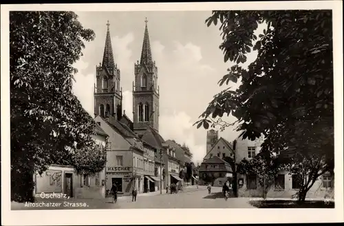 Ak Oschatz in Nordsachsen, Altoschatzer Straße, Kirche