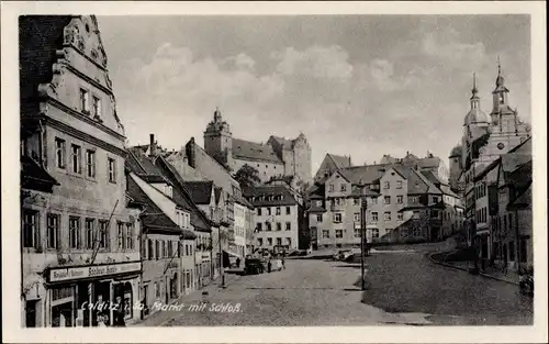 Ak Colditz in Sachsen, Markt, Schloss