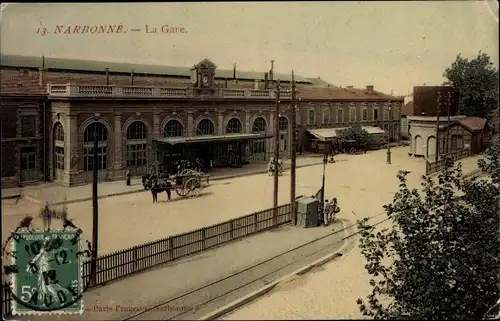 Ak Narbonne Aude, La Gare