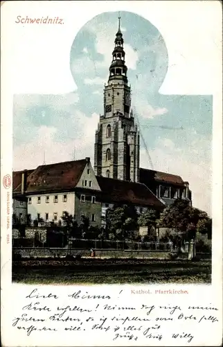 Ak Świdnica Schweidnitz Schlesien, Kath. Pfarrkirche