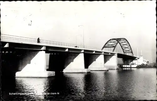 Ak Amsterdam Nordholland Niederlande, Schellingwoude, Blick auf die Brücke