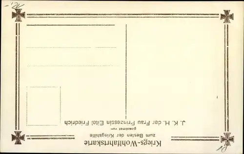 Ak Prinzessin Eitel Friedrich von Preußen, Liersch 7425, Wohlfahrt, Sophie Charlotte von Oldenburg