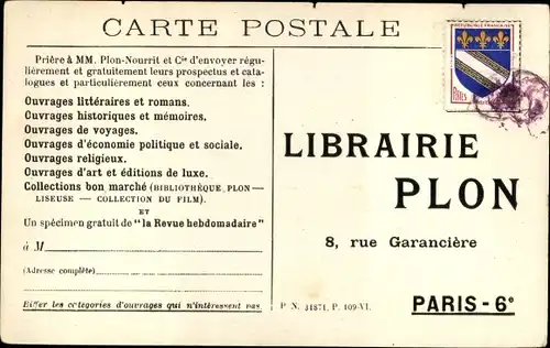 Ak Jean Balde, Französische Schriftstellerin, Auteur de La Vigne et la Maison