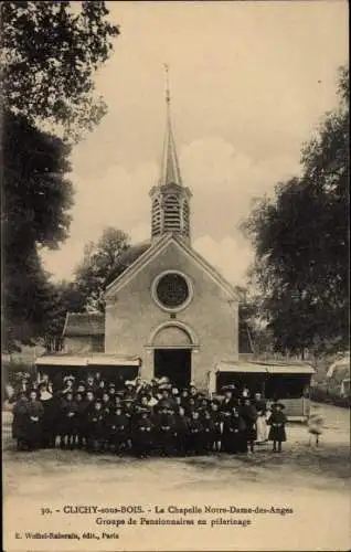 Ak Clichy sous Bois Seine Saint Denis, La Chapelle Notre Dame des Anges