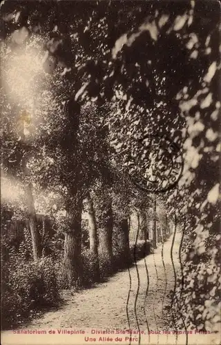 Ak Villepinte Seine-Saint-Denis, Division Sainte Marie, Une Allee du Parc, Sanatorium