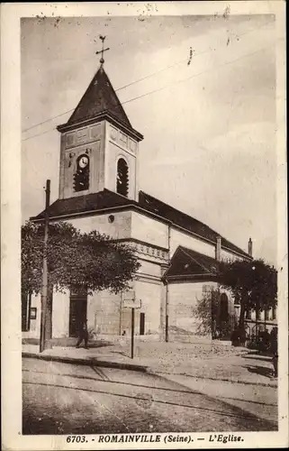 Ak Romainville Seine Saint Denis, L'Eglise