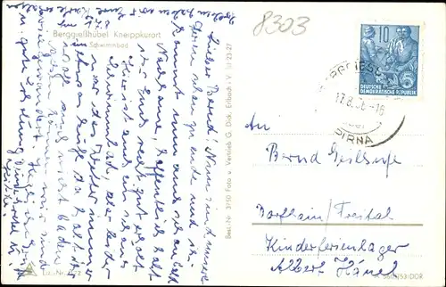 Ak Berggießhübel in Sachsen, Schwimmbad